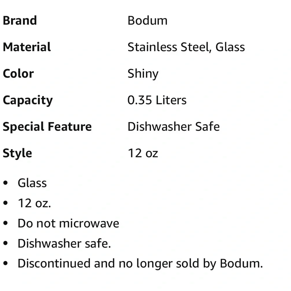 Bodum ASSAM Coffee Glass Set (Metal Handle, 12 oz) - Pack of 4